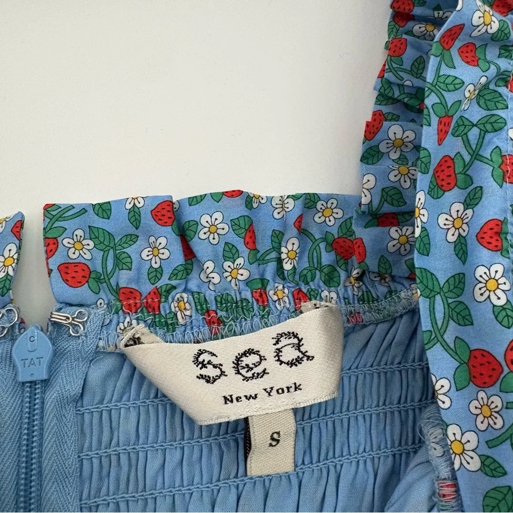 Sea New York Lilly Smocked Strawberry Midi Dress - Picture 6 of 9